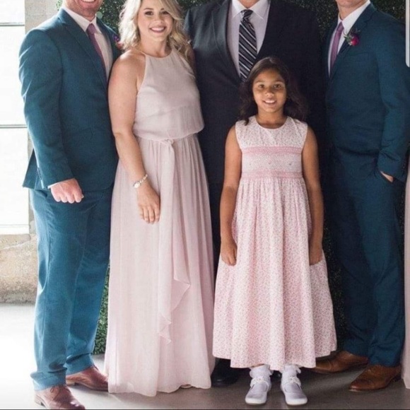 BHLD Donna Morgan Alana Dress Palest Pink Wedding - Picture 4 of 13